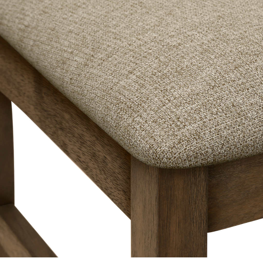 Ladmore – Set of 2 – Ladder-Back Fabric Dining Chair – Light Brown