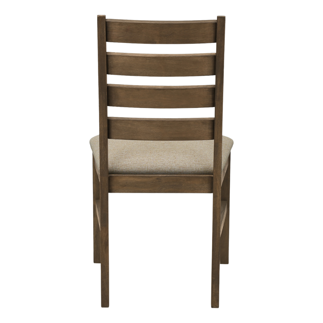 Ladmore – Set of 2 – Ladder-Back Fabric Dining Chair – Light Brown