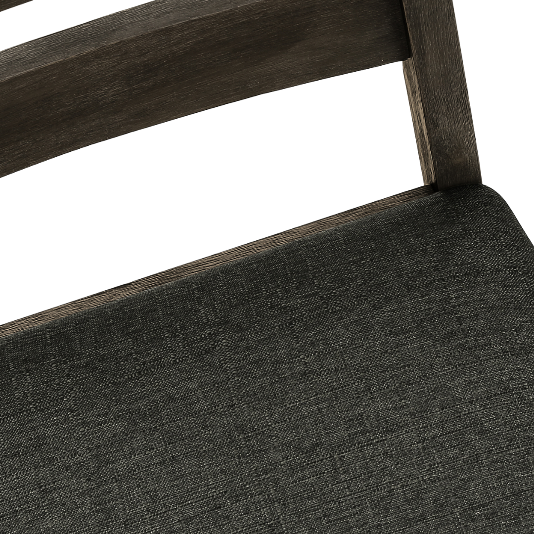 Ladmore – Lot de 2 – Chaises de salle à manger en tissu à dossier échelle – Gris foncé