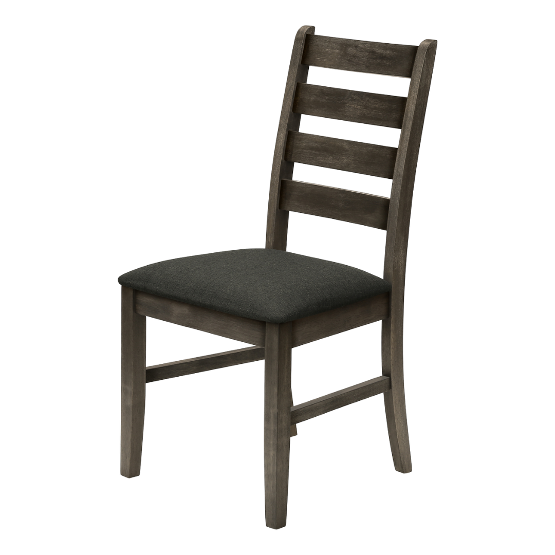 Gather – Dining Set – Antique Grey Veneer / Dark Grey Fabric