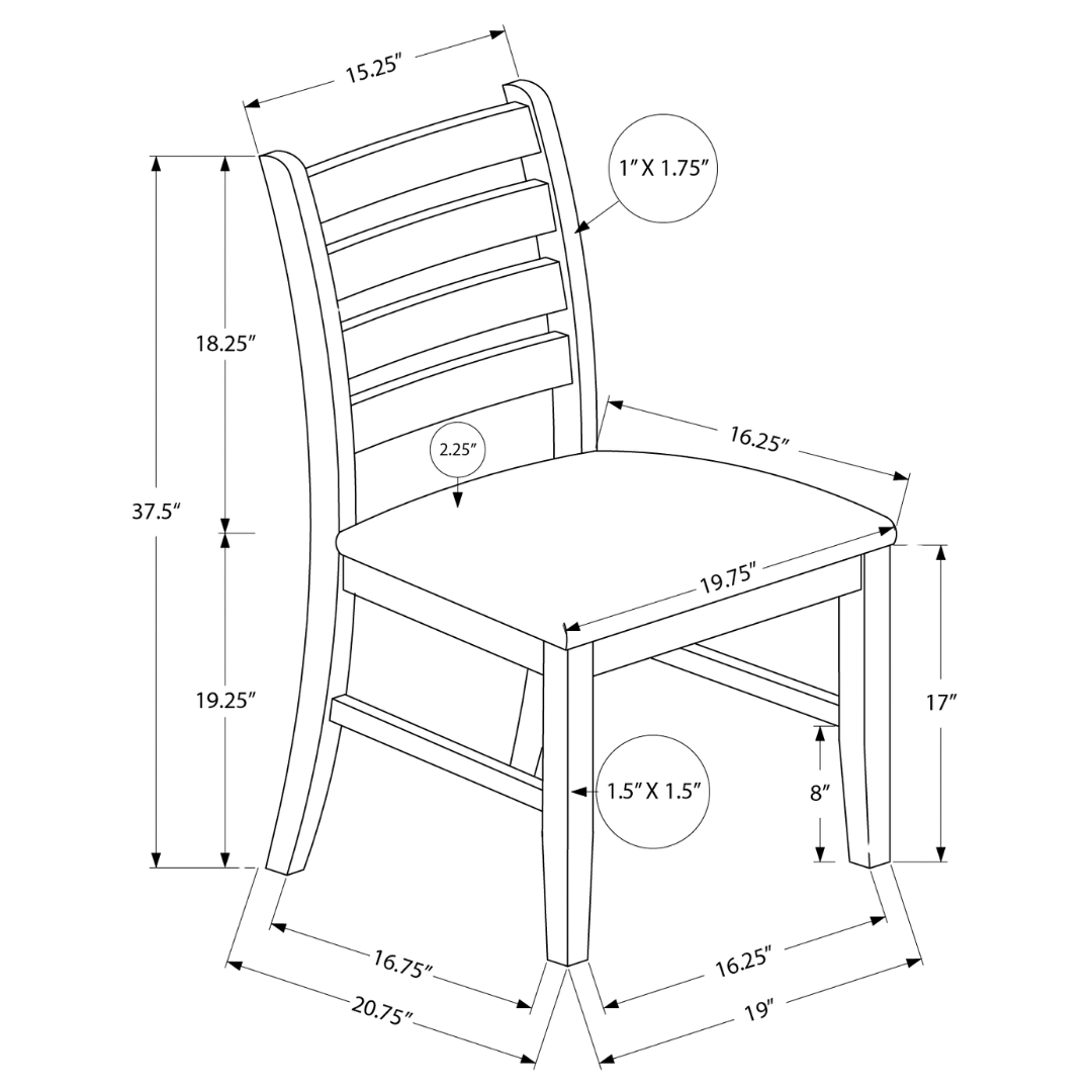 Comforta – Dining Set – Antique Cherry Veneer / Brown Fabric