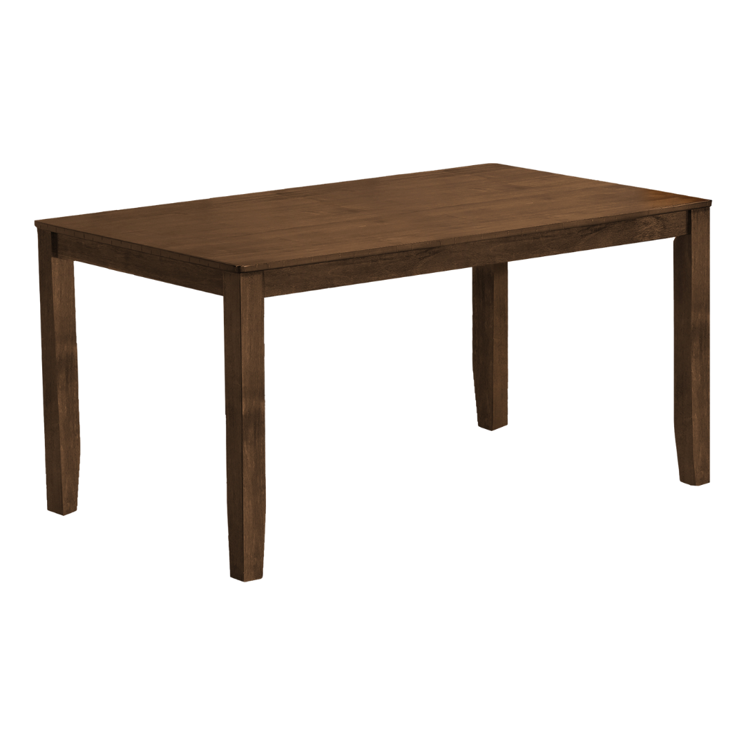 Comforta – Dining Set – Antique Cherry Veneer / Brown Fabric