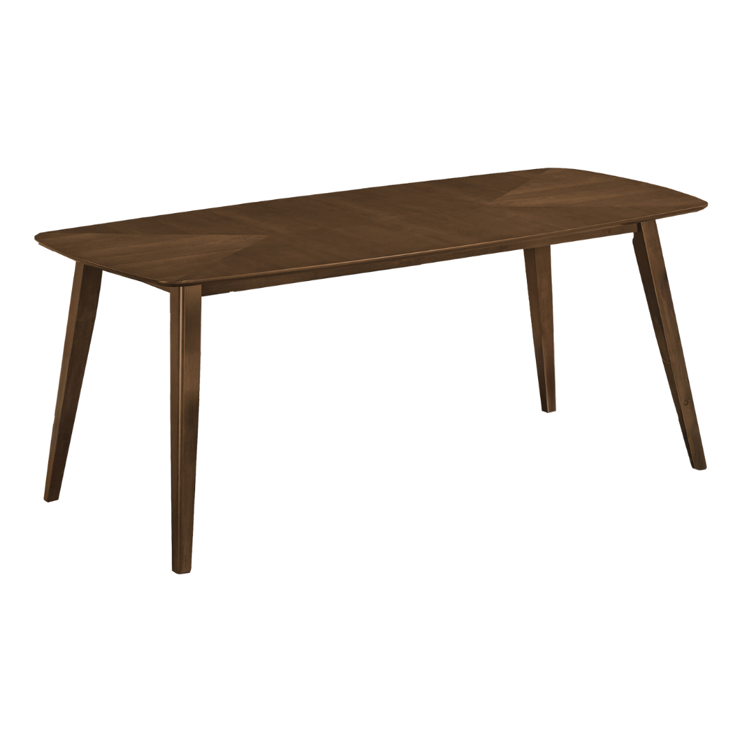Soren – Dining Set – Dark Walnut / Brown Fabric