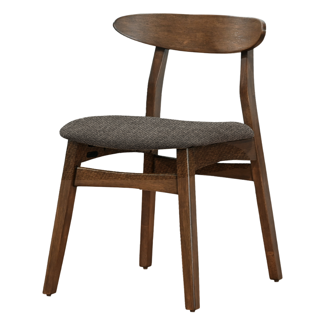 Soren – Dining Set – Dark Walnut / Brown Fabric