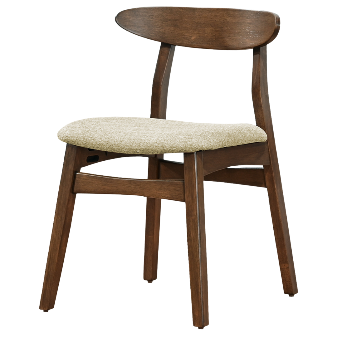 Soren – Dining Set – Dark Walnut / Sand Fabric