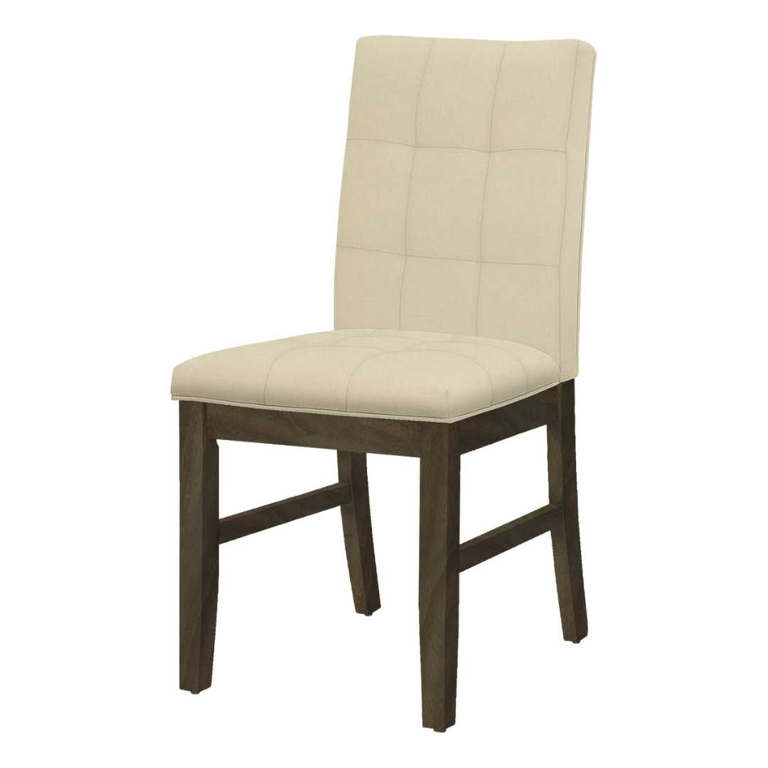 Runa to modify – Extendable Dining Set – Grey Veneer / Cream Fabric Chairs