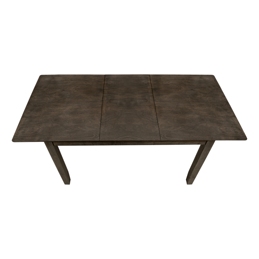 Ensemble de salle à manger Runa – Placage gris / Tissu marron