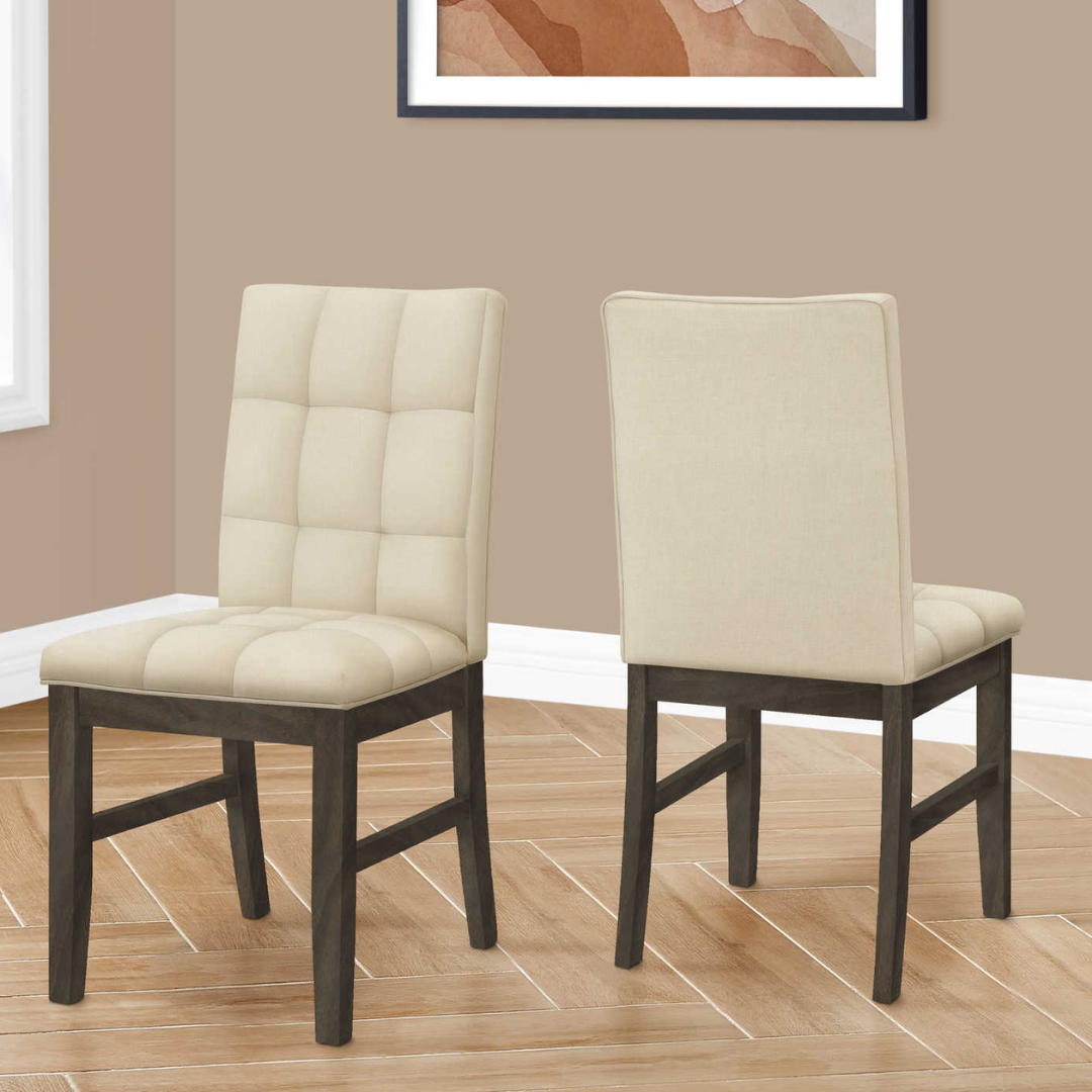 Haventon – Set of 2 – Tufted Fabric Dining Chair – Cream