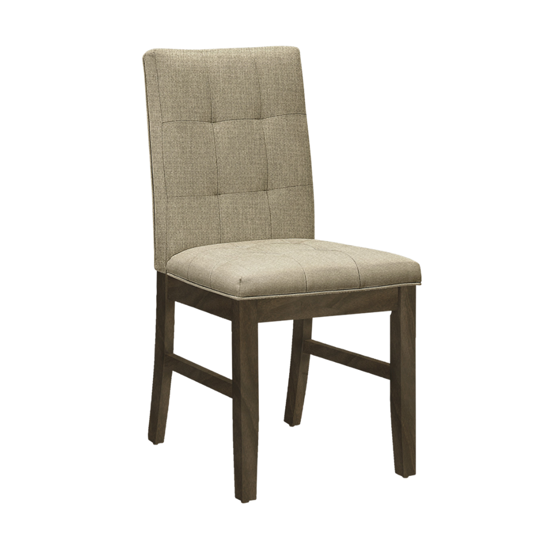 Haventon – Set of 2 – Tufted Fabric Dining Chair – Brown