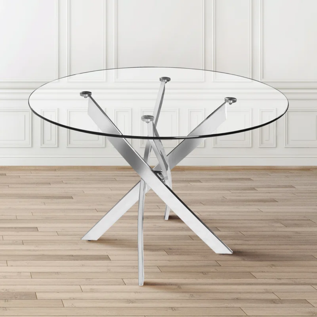 Karsen – Dining Table – Clear Glass Top