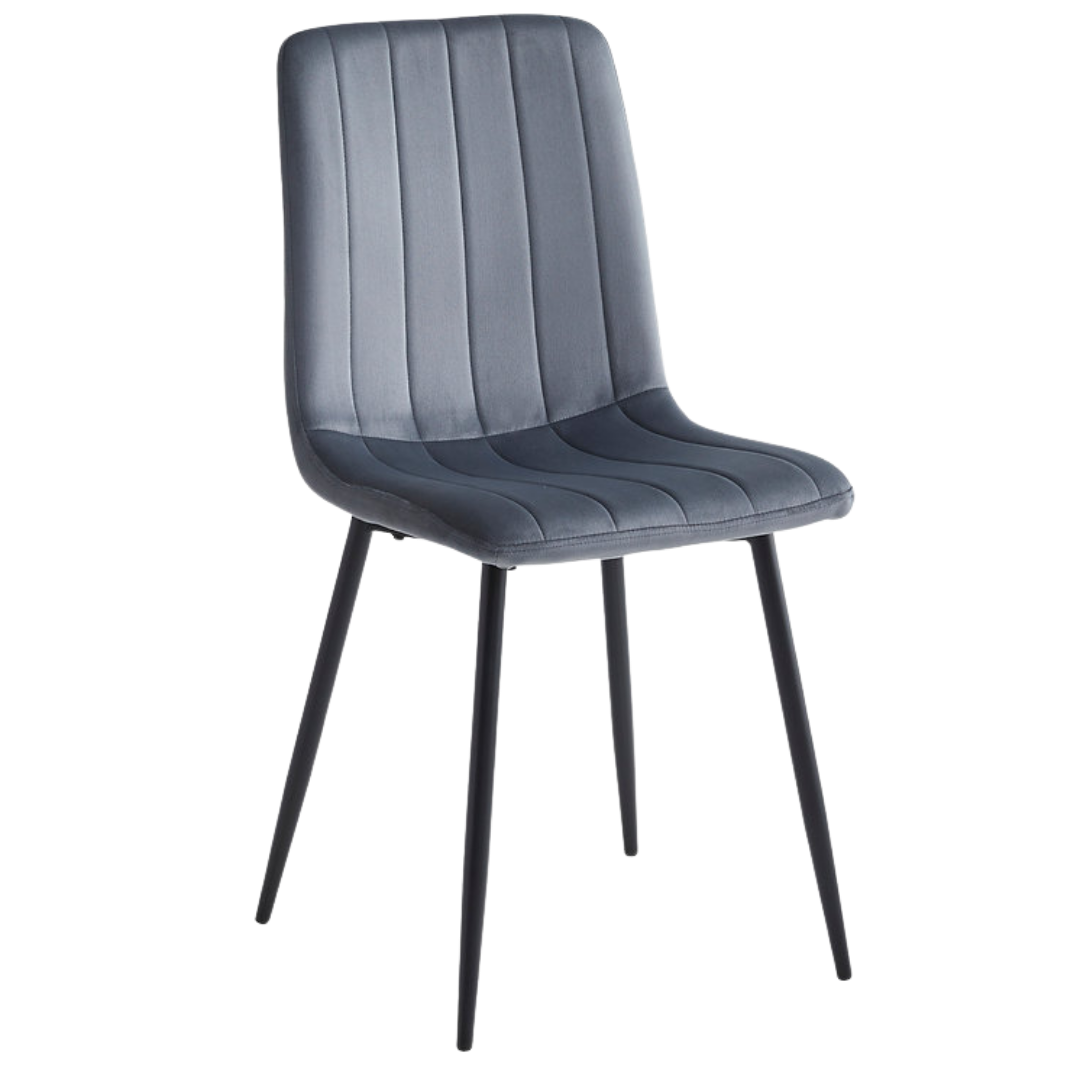 Velstria – Set of 6 – Velvet Dining Chair – Dark Grey
