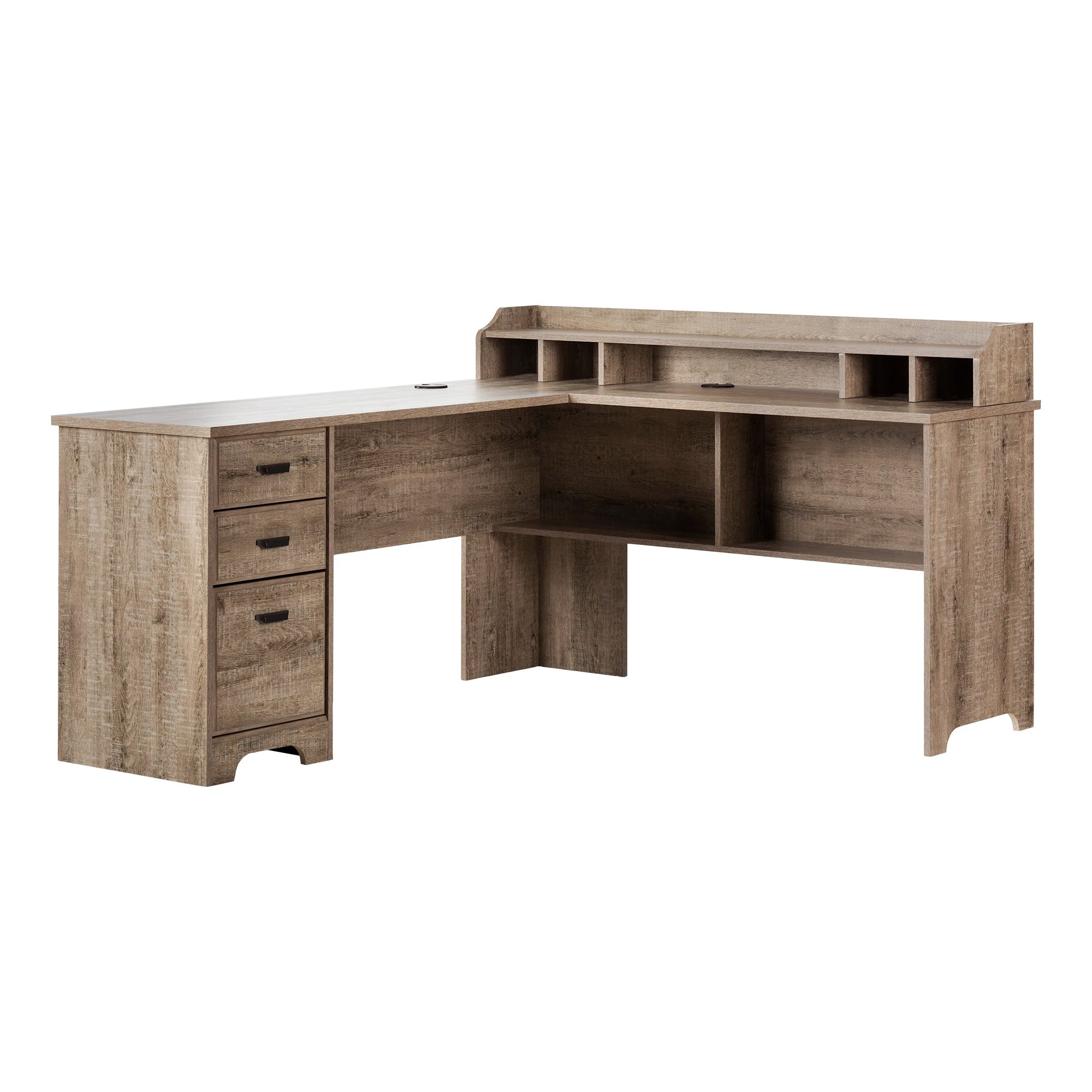 L-Shaped Desk with Removable Hutch - Versa