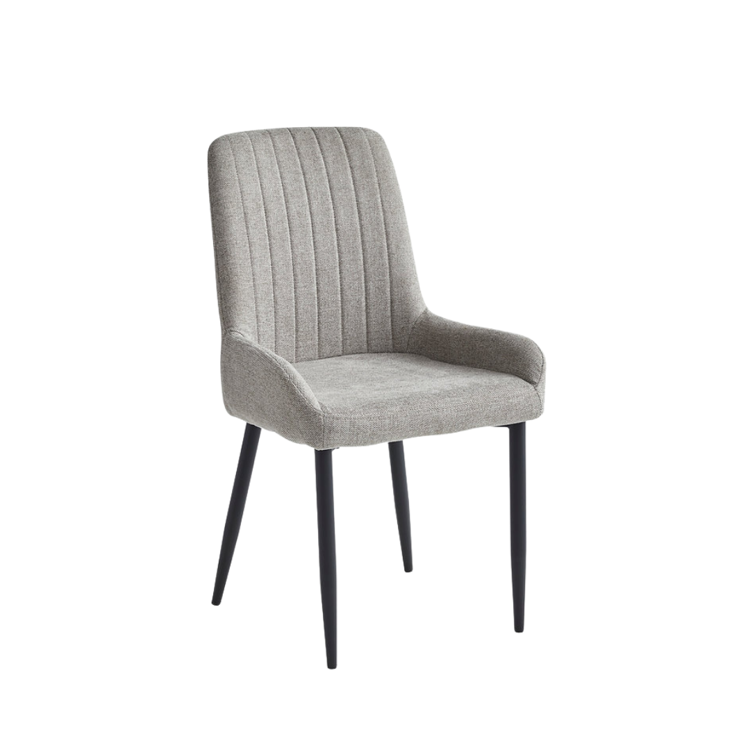 Prima – Ensemble de salle à manger – Plateau en bois / Tissu gris beige