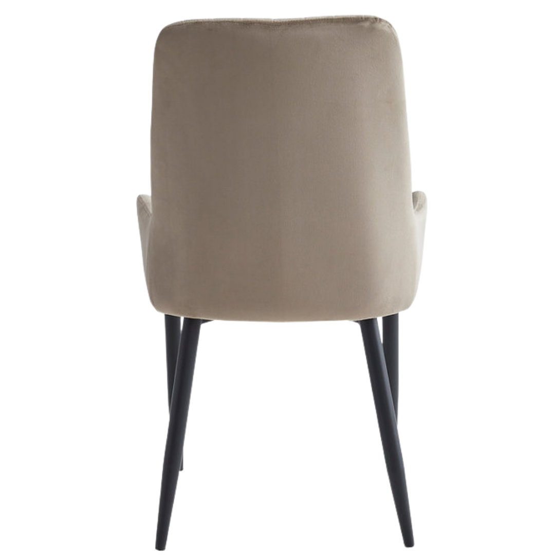 Stravela – Lot de 2 – Chaises de salle à manger en velours – Beige