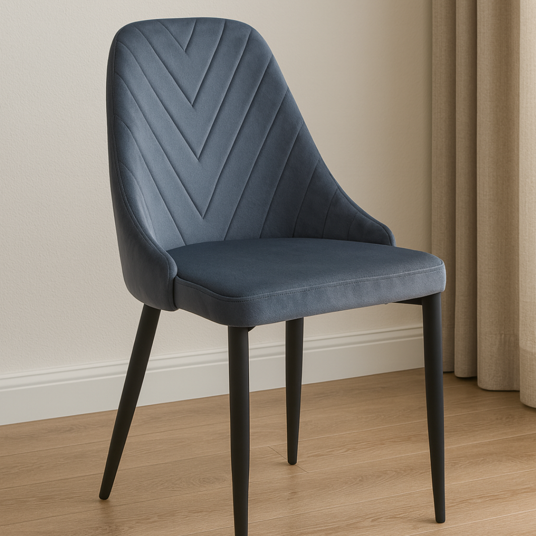 Arvella – Set of 6 – Velvet Dining Chair – Dark Grey