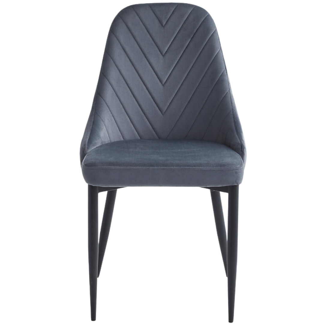 Arvella – Set of 6 – Velvet Dining Chair – Dark Grey
