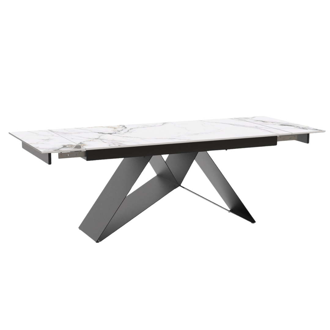 Palermo – Dining Set – Channel Marble Look / Mushroom PU