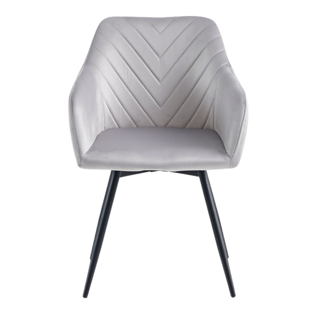 Torino – Ensemble de salle à manger – Aspect marbre blanc / Velours gris clair