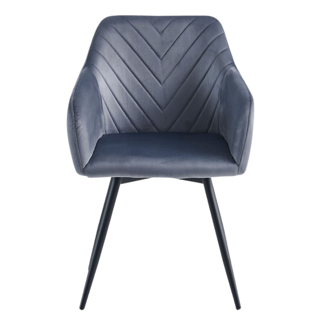 Torino – Ensemble de salle à manger – Aspect marbre blanc / Velours gris foncé