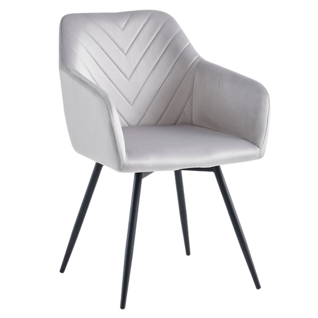 Velvoria – Set of 2 – Velvet Dining Chair – Light Grey