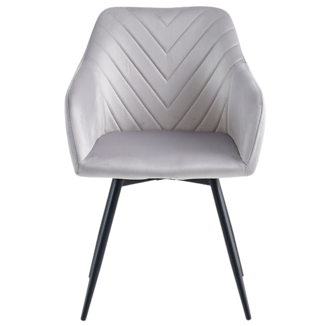 Velvoria – Set of 2 – Velvet Dining Chair – Light Grey