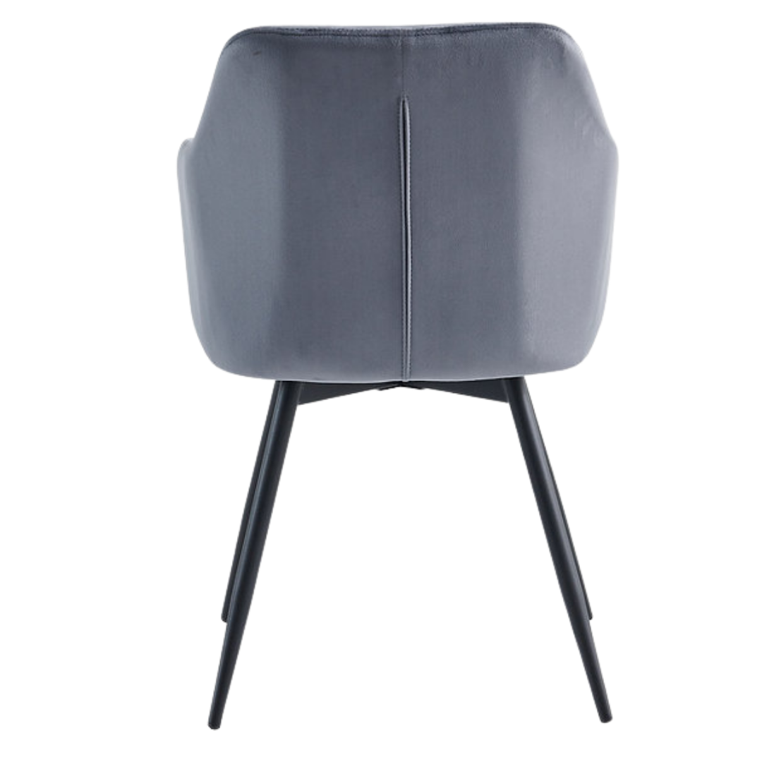 Velvoria – Set of 2 – Velvet Dining Chair – Dark Grey