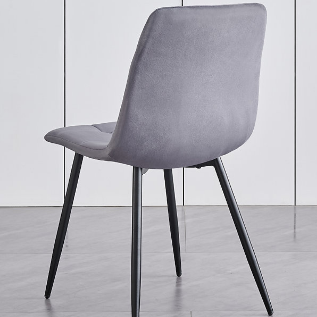 Ensemble de salle à manger Linear – Placage marbre blanc / Velours gris