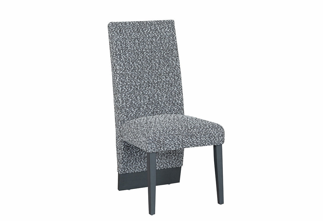 Ensemble de 2 chaises de salle à manger en tissu gris capitonné Plush Channel 1600