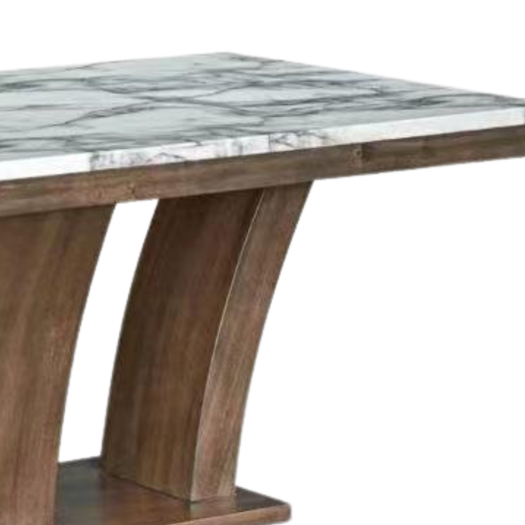 Arvello – Table à manger – Plateau en imitation marbre