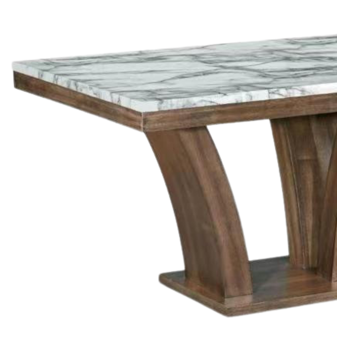 Arvello – Table à manger – Plateau en imitation marbre