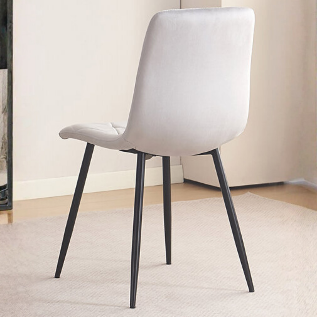 Diamella – Set of 4 – Velvet Dining Chair – Light Grey