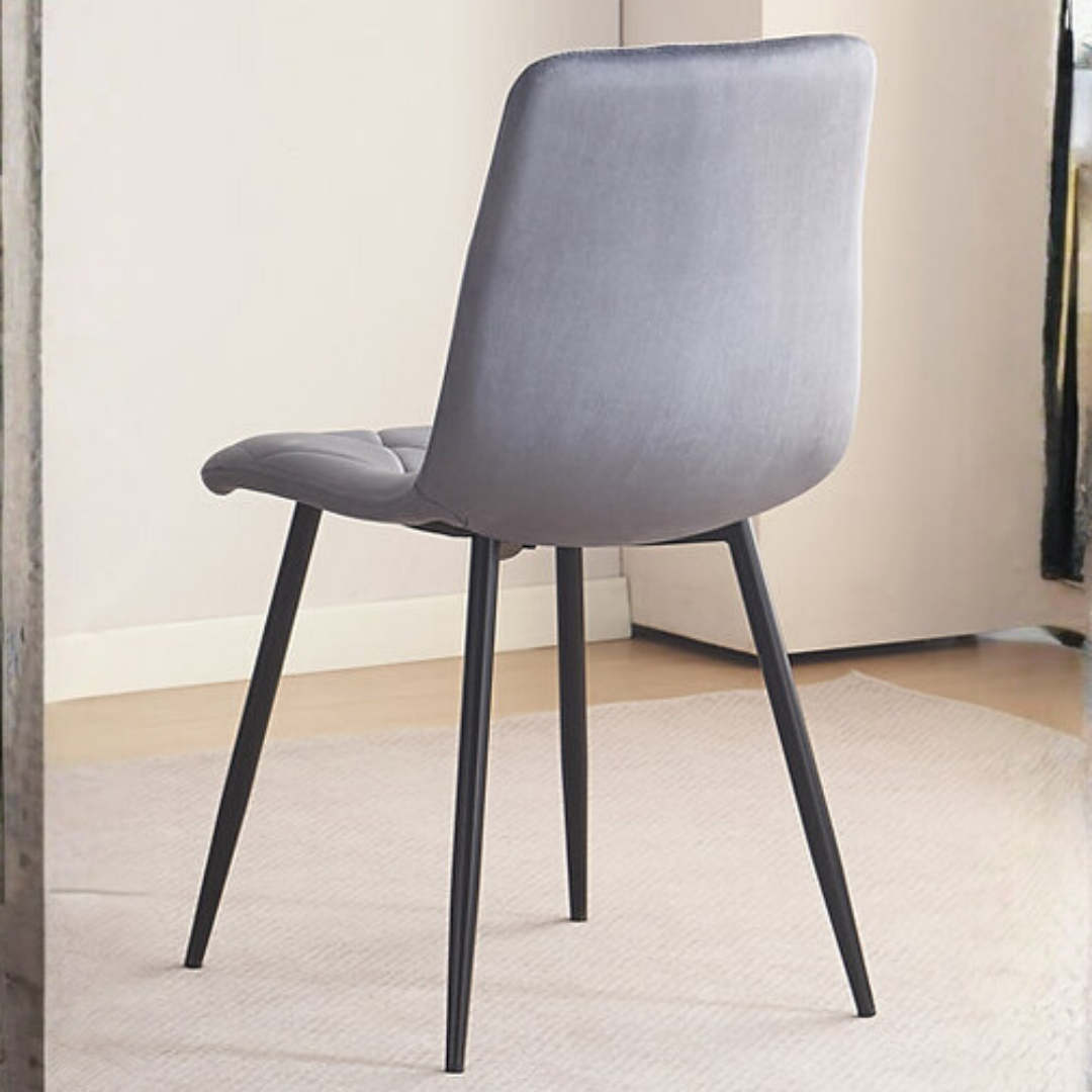 Diamella – Set of 4 – Velvet Dining Chair – Dark Grey