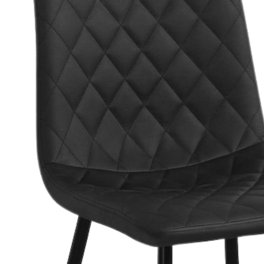 Quiltora – Set of 6 – Quilted Dining Chair – Black