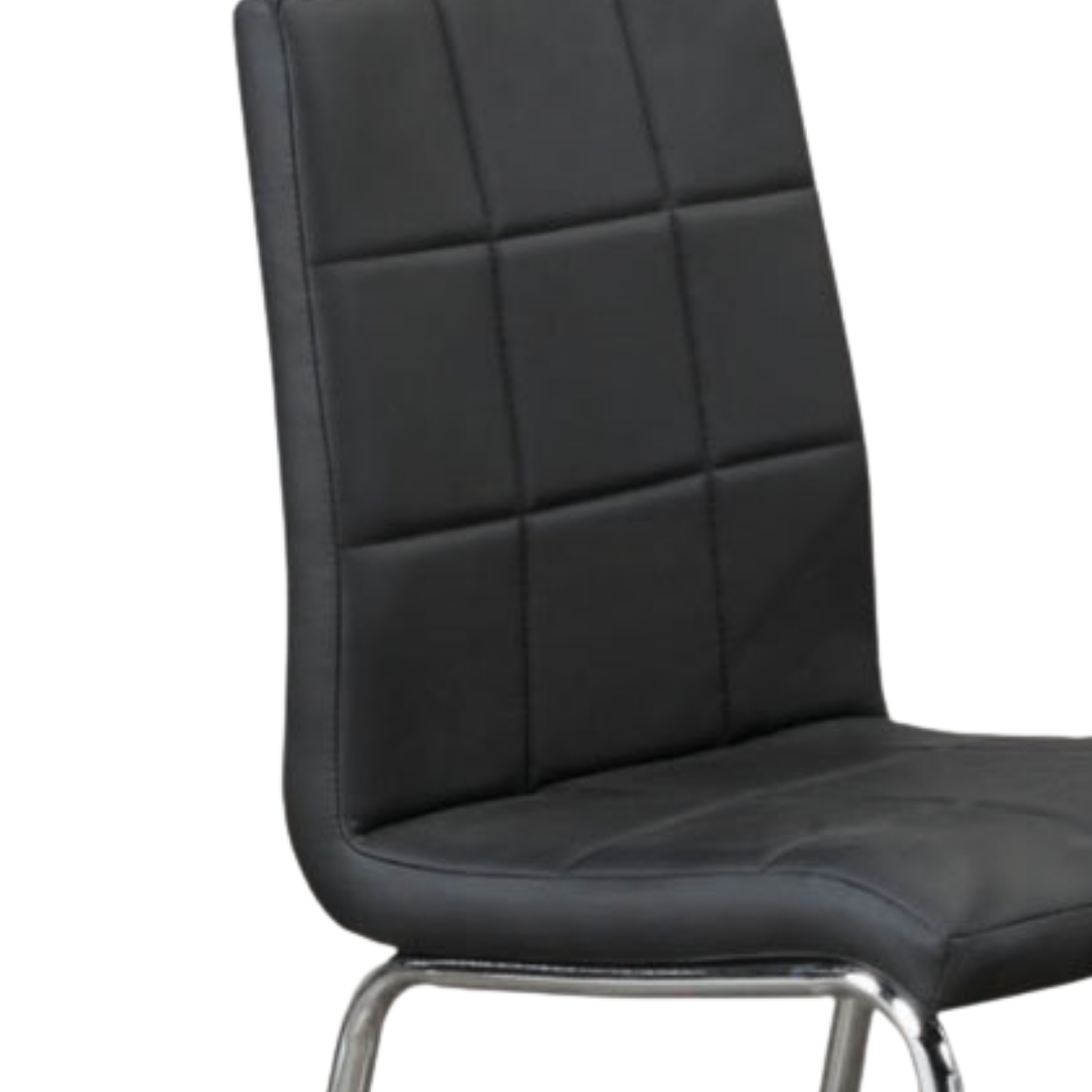 Gridora – Lot de 4 – Chaises de salle à manger rembourrées – Noires