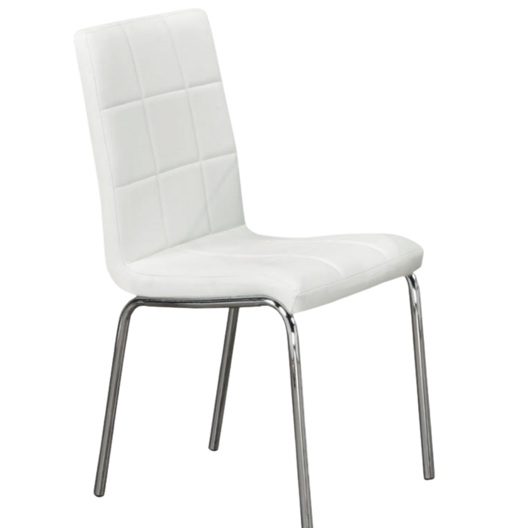 Gridora – Set of 4 – Upholstered Dining Chair – White