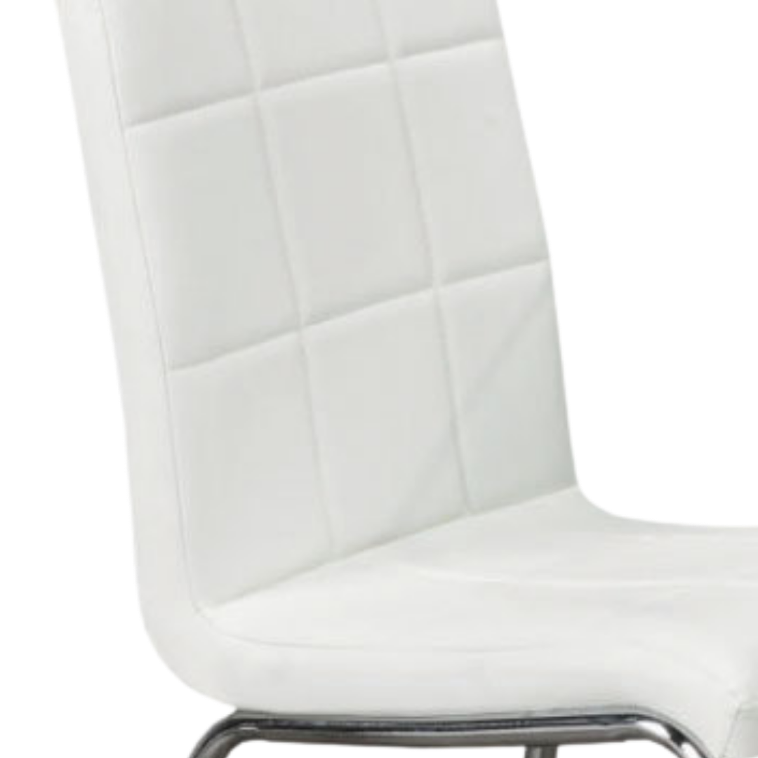 Gridora – Set of 4 – Upholstered Dining Chair – White