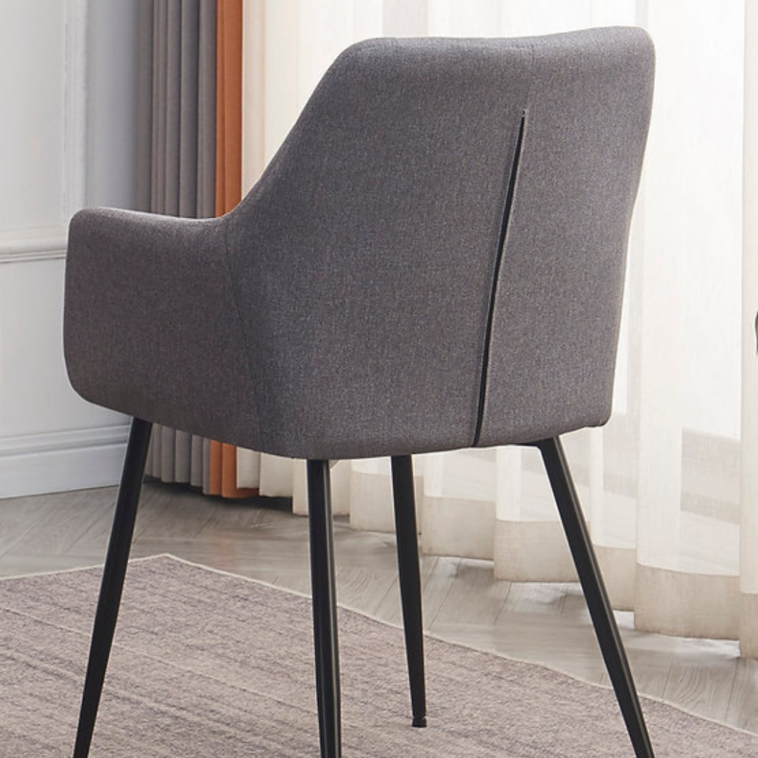 Ensemble de salle à manger Novo – Aspect marbre blanc / Tissu gris