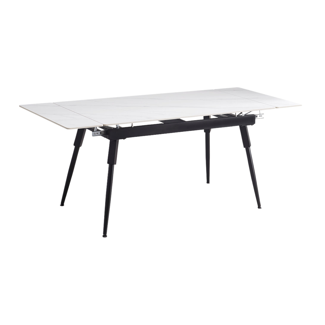 Lunaro – Extendable Dining Table – White Marble Look