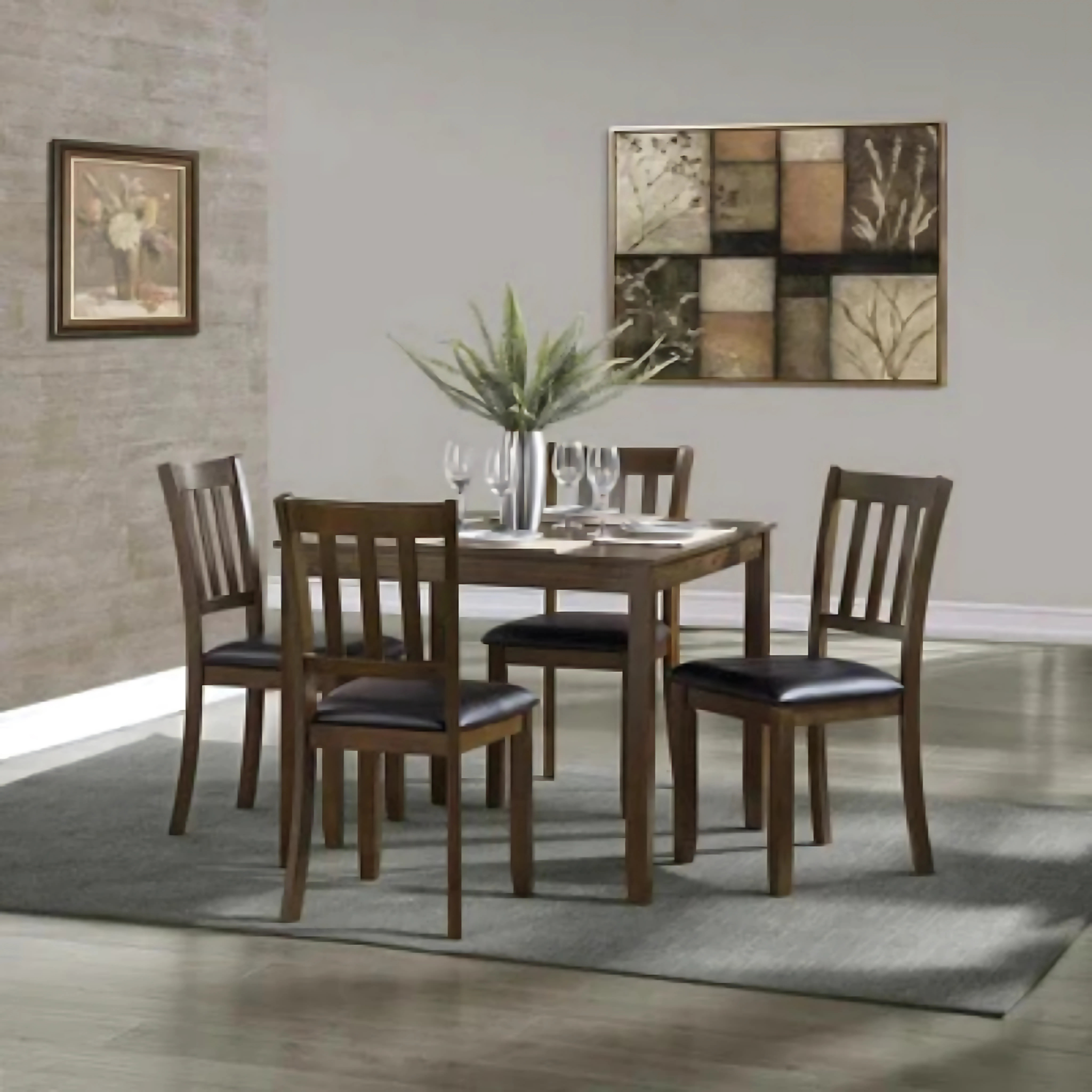 COCO - 5 PC Dark Espresso Modern Compact Dining Set