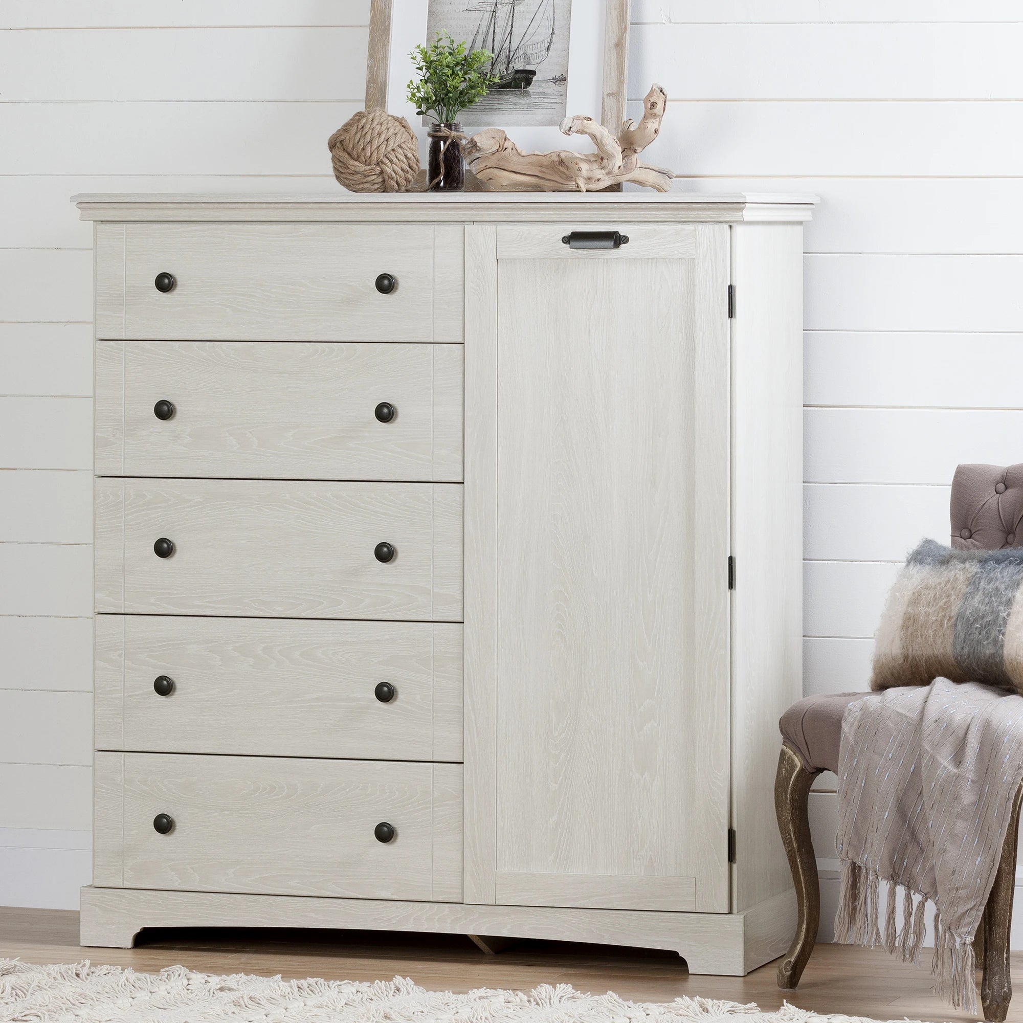 Door Chest with 5 Drawers - Avilla