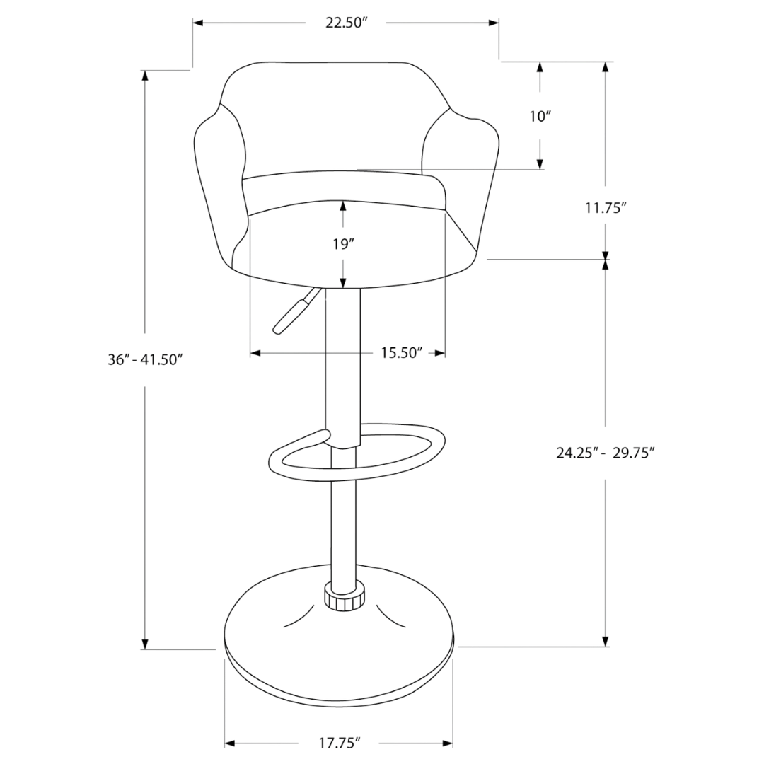 Lunaro – Lot de 2 – Tabourets de bar réglables – Blanc / Chrome