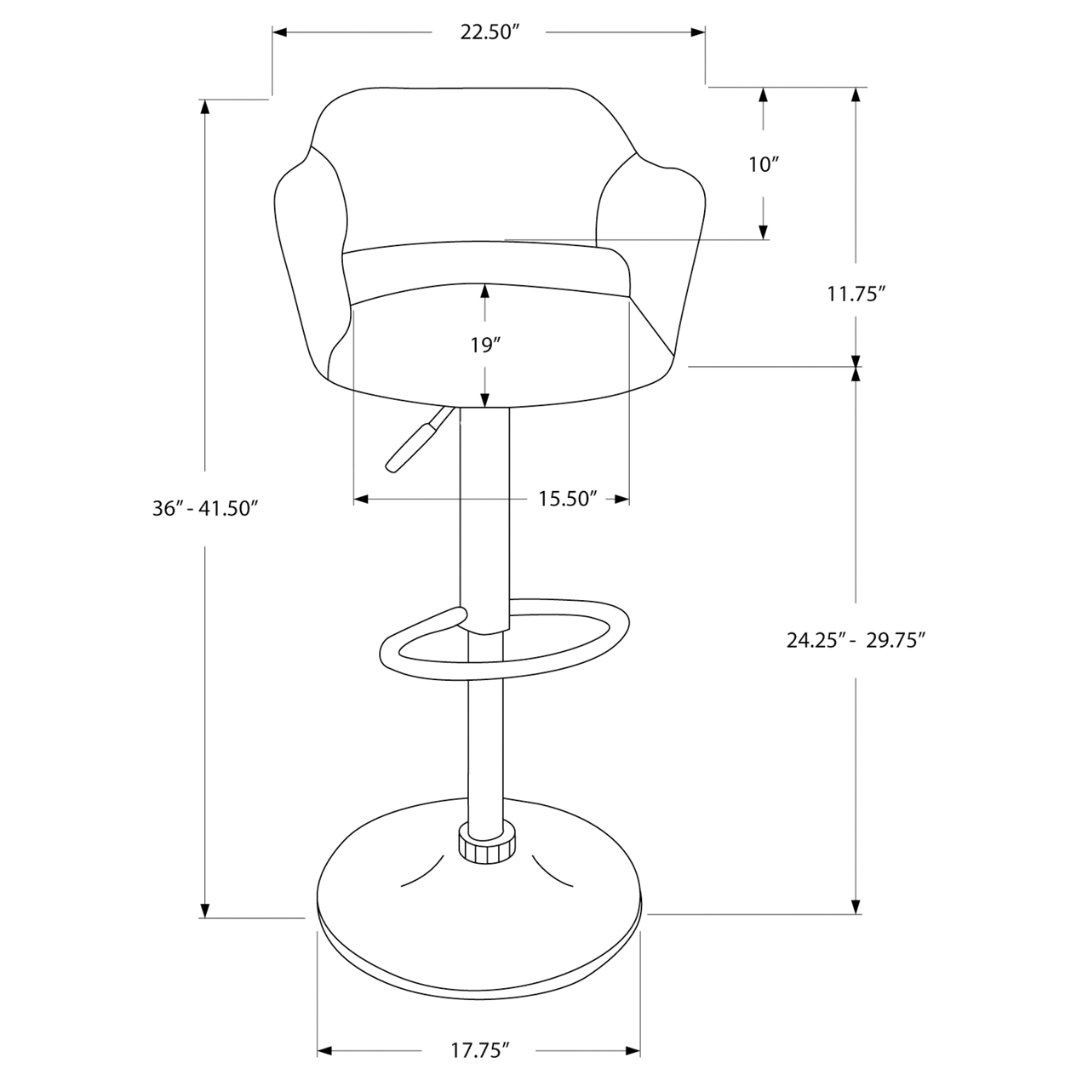 Lunaro – Lot de 2 – Tabourets de bar réglables – Noir / Pied noir