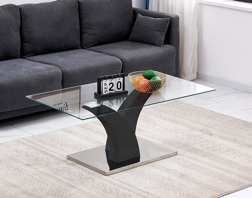 Table basse avec pieds noirs brillants 2674