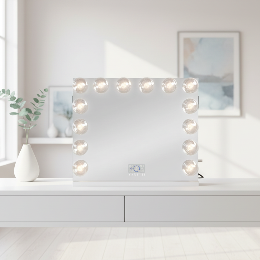 Miroir LED studio LumiAdapt Elite maquillage dimmable anti-reflet mural ou de table Montréal