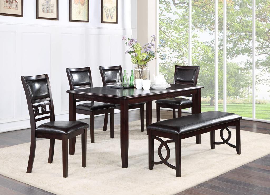 SYDNEY - MODERN 6 PC DINING SET WITH  BENCH