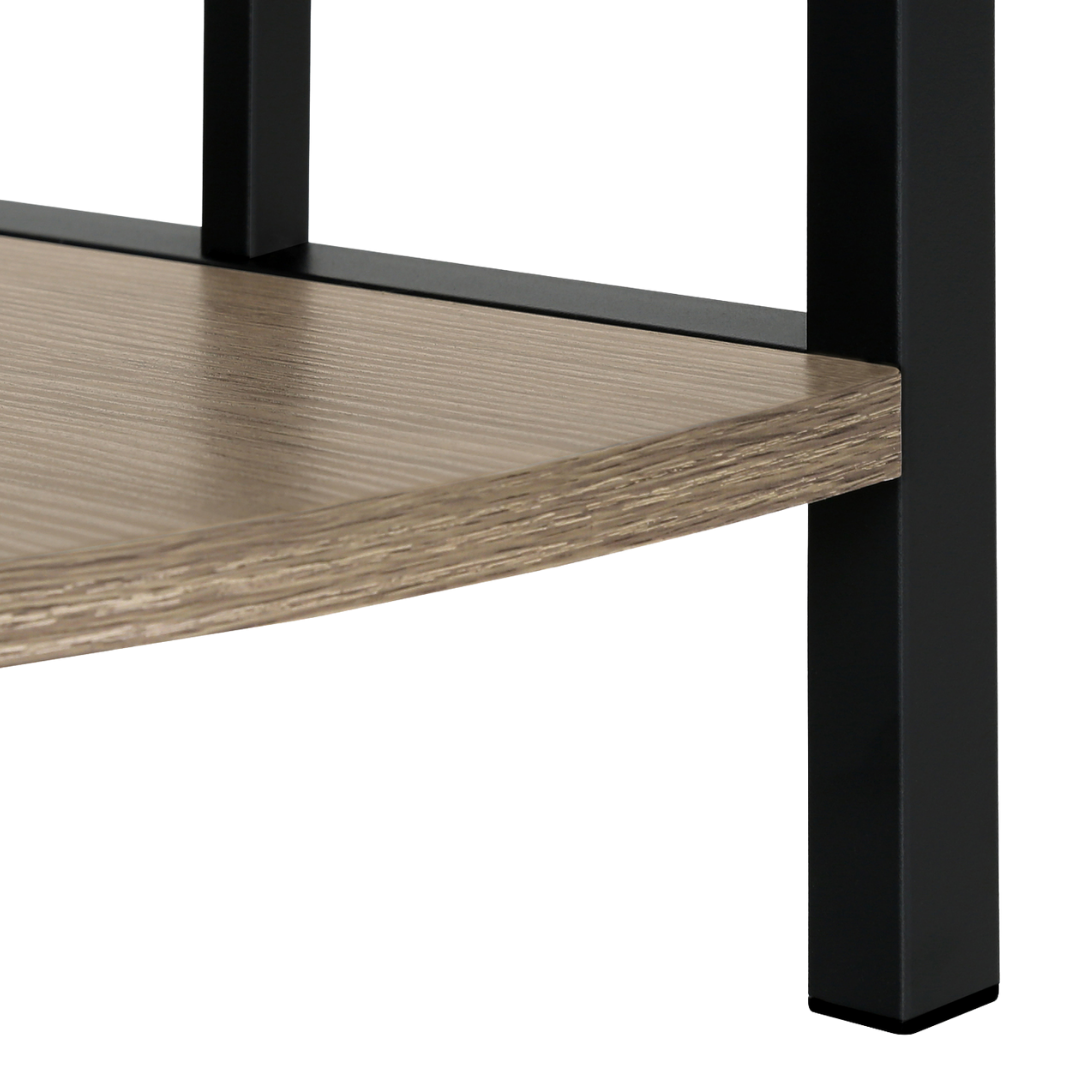 Cornellix – Étagère d'angle en métal 62"H – Taupe foncé et noir