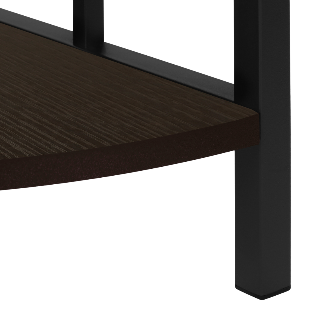 Cornellix – 62"H Corner Étagère – Espresso & Black