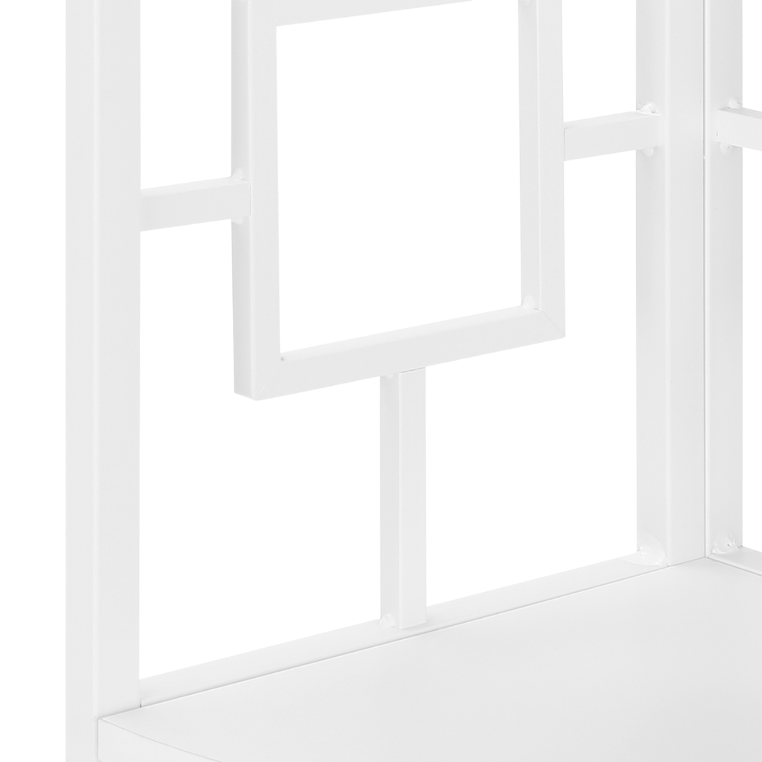 Cornellix – 62"H Metal Corner Étagère – White