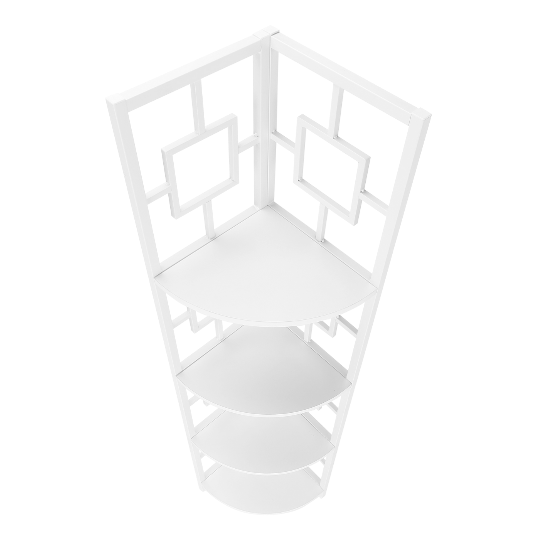 Cornellix – 62"H Metal Corner Étagère – White