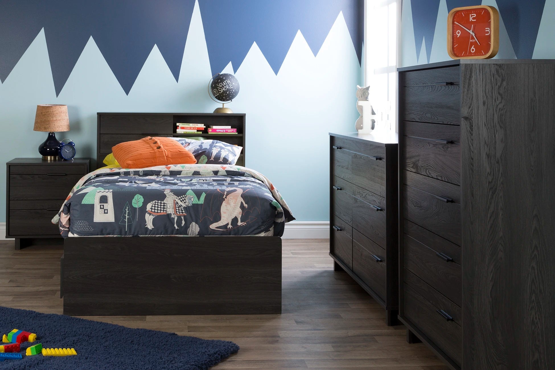 Storage Bed and Bookcase Headboard Set - Fynn